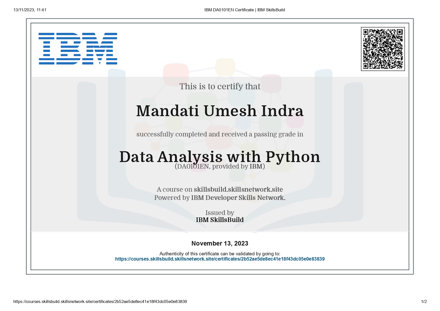IBM Certificate
